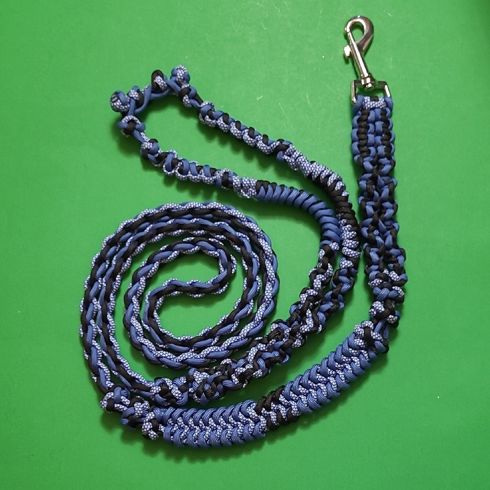 Blue Braided Dog Leash